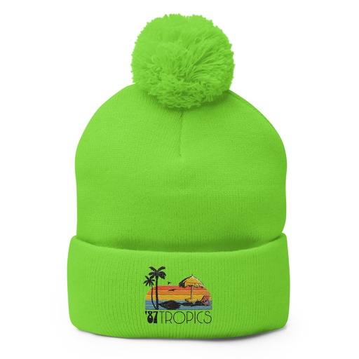 [ID: 93-G2] '87 Tropics Pom-Pom Knit Cap