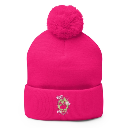 [ID: 93-G3] 'Enjoy Your Trip' Punk Skull Pom-Pom Knit Cap