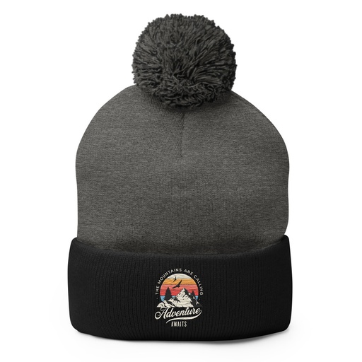 [ID: 93-G27] Adventure Await - Wilderness Camping Pom-Pom Knit Cap