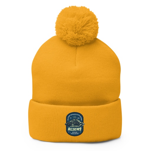 [ID: 93-G40] Aliens Outer Space Explorer - UFO Pom-Pom Knit Cap