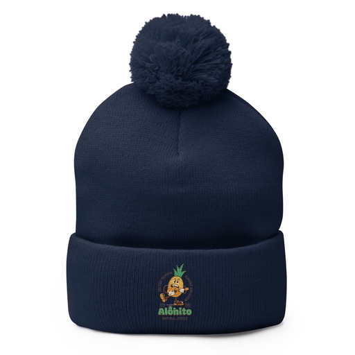 [ID: 93-G54] Alohito Natural Juices - Pineapple Mascot Pom-Pom Knit Cap