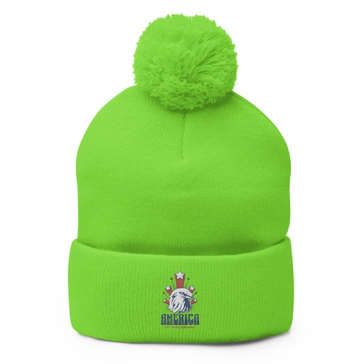 [ID: 93-G63] America Pom-Pom Knit Cap