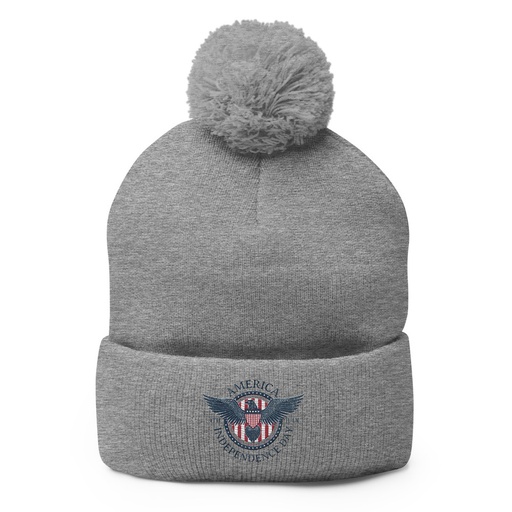 [ID: 93-G67] American Eagle Badge Pom-Pom Knit Cap