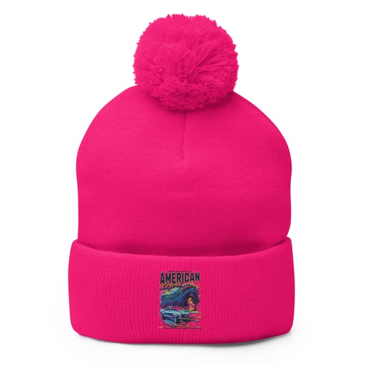 [ID: 93-G74] American Legend Pom-Pom Knit Cap