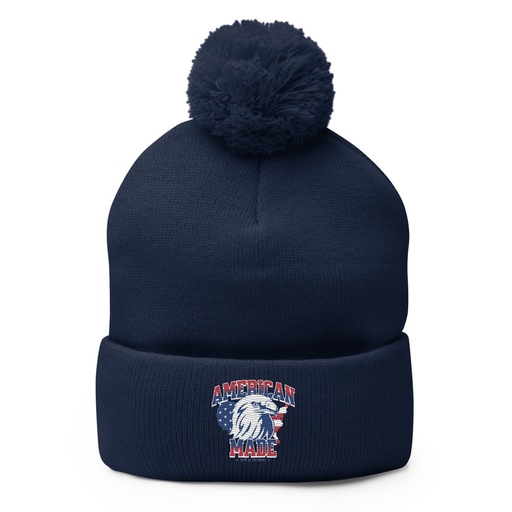 [ID: 93-G76] American Made Pom-Pom Knit Cap