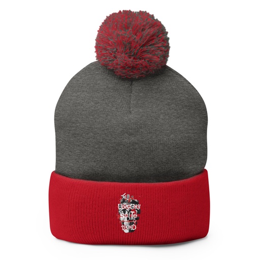 [ID: 93-G79] Anarchy State of Mind Pom-Pom Knit Cap