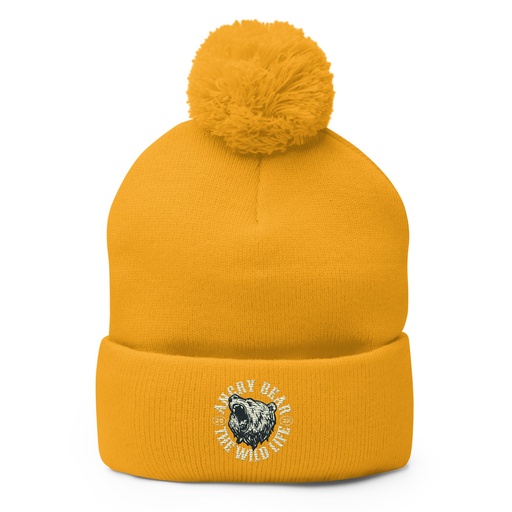[ID: 93-G83] Angry Bear - Wild Life Animal Pom-Pom Knit Cap