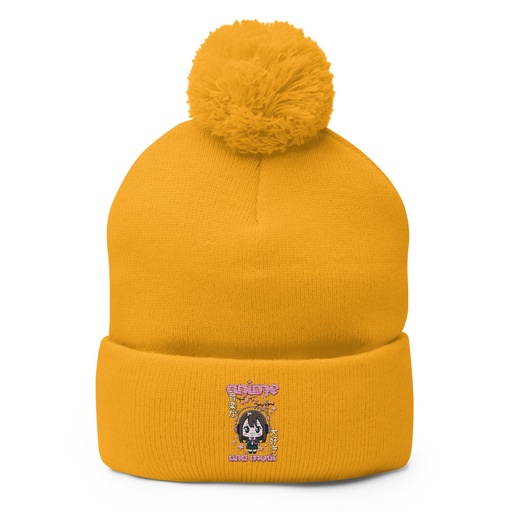 [ID: 93-G86] Anime and Music Pom-Pom Knit Cap