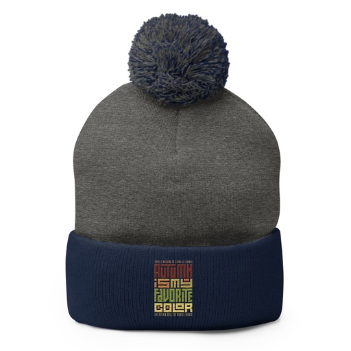[ID: 93-G116] Autumn is my Favorite Color - Lettering Pom-Pom Knit Cap