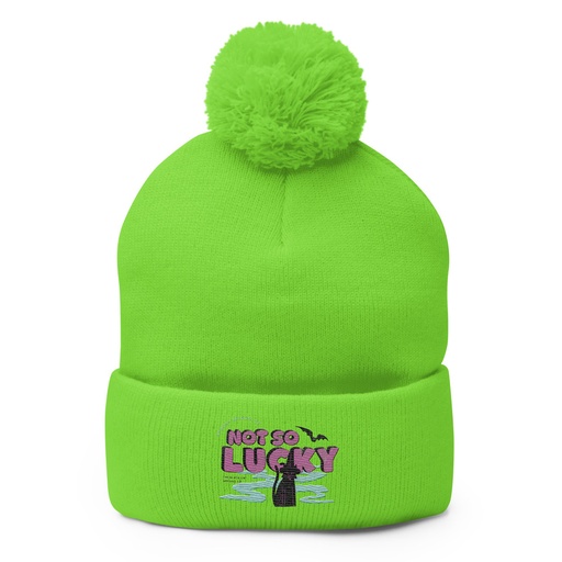 [ID: 93-G127] Bad Luck Kitty - Halloween Pom-Pom Knit Cap