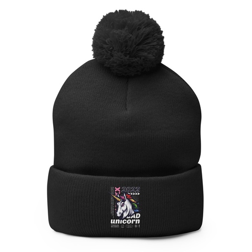 [ID: 93-G128] Bad Unicorn - Horse Pom-Pom Knit Cap