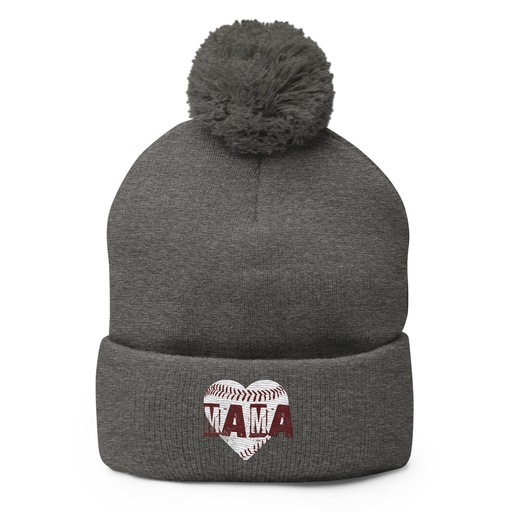 [ID: 93-G142] Baseball MAMA Pom-Pom Knit Cap