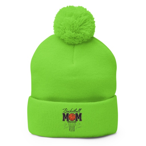 [ID: 93-G148] Basketball Mom - Mother's Day Pom-Pom Knit Cap
