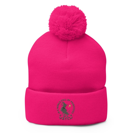 [ID: 93-G153] Be A Witch Pom-Pom Knit Cap