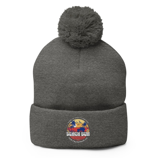[ID: 93-G164] Beach Bum - Sunset Surfing Pom-Pom Knit Cap