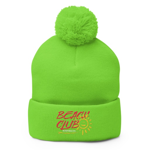 [ID: 93-G165] Beach Club Pom-Pom Knit Cap