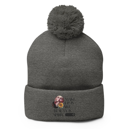 [ID: 93-G174] Beauty is Spirit Pom-Pom Knit Cap