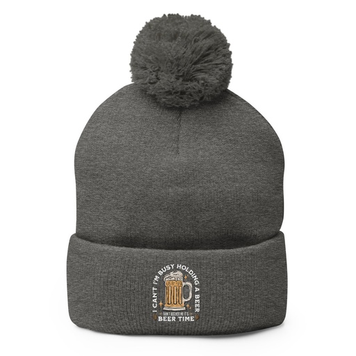 [ID: 93-G176] Beer Time - Father's Day Pom-Pom Knit Cap