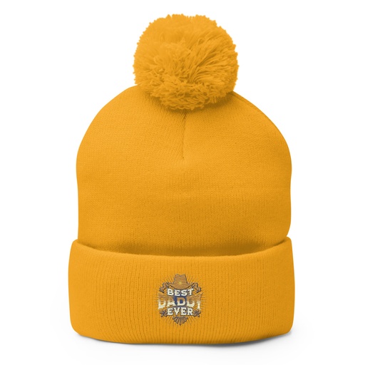 [ID: 93-G186] Best Daddy Ever - Cowboy Hat Pom-Pom Knit Cap