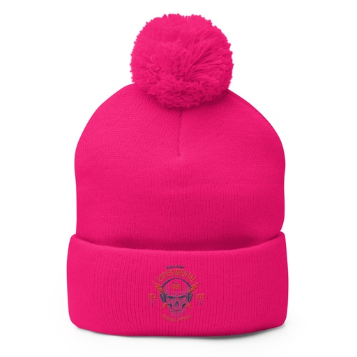 [ID: 93-G231] Blacksmith Experimental - Rock Skull Pom-Pom Knit Cap