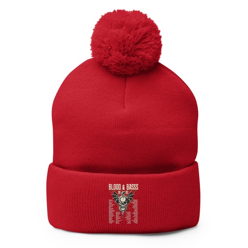 [ID: 93-G236] Blood & Basss - Snake and Skull Pom-Pom Knit Cap