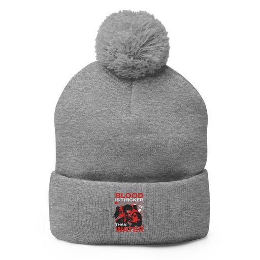 [ID: 93-G237] Blood is Thicker than Water Pom-Pom Knit Cap
