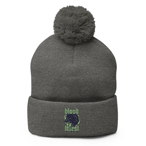 [ID: 93-G238] Blood Thirst - Neon Dog Pom-Pom Knit Cap
