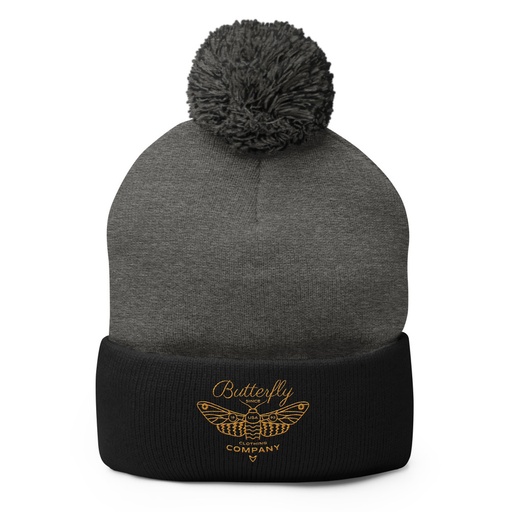 [ID: 93-G240] Blue Butterfly - Minimal Pom-Pom Knit Cap
