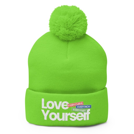 [ID: 93-G246] Body Positivity Pom-Pom Knit Cap