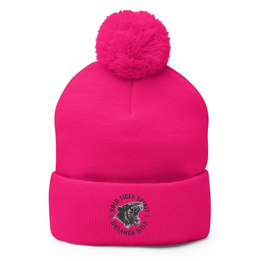 [ID: 93-G249] Bold Tiger Spirit Pom-Pom Knit Cap