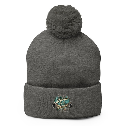 [ID: 93-G262] Born to be Wild (2) Pom-Pom Knit Cap