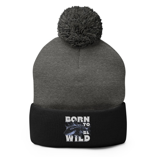 [ID: 93-G264] BORN TO BE WILD Pom-Pom Knit Cap