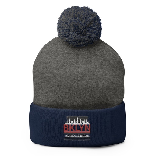[ID: 93-G289] Brooklyn -New York   Pom-Pom Knit Cap