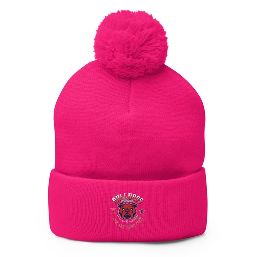 [ID: 93-G295] Bulldogs Athletic - Sports Apparel Pom-Pom Knit Cap