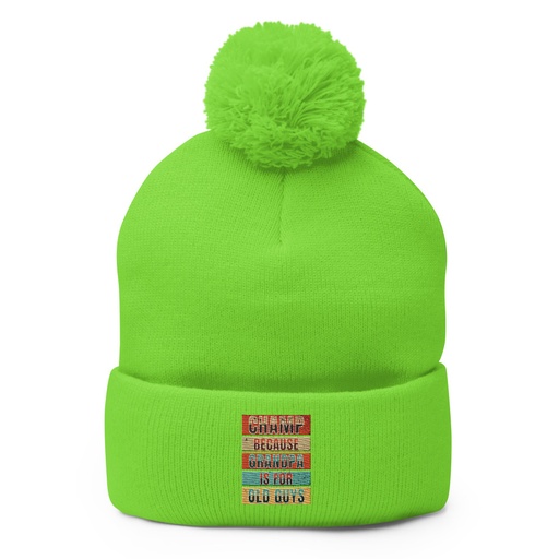[ID: 93-G355] Champ Because Grandpa Is For Old Guys Pom-Pom Knit Cap