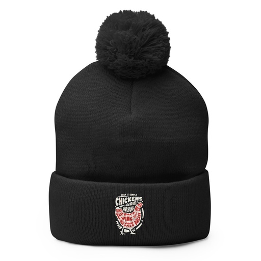 [ID: 93-G365] Chickens Are Awesome - Butcher Cuts Pom-Pom Knit Cap