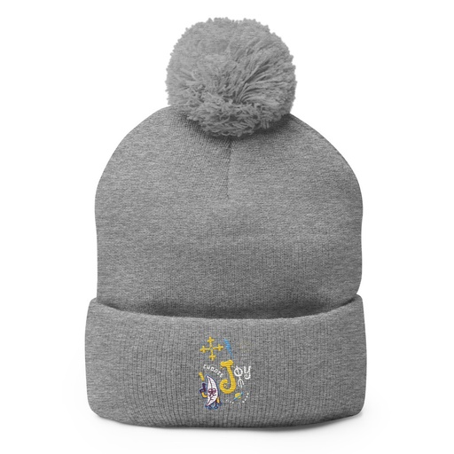 [ID: 93-G373] Choose Joy Pom-Pom Knit Cap