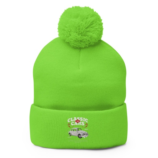 [ID: 93-G382] Classic Cars Pom-Pom Knit Cap