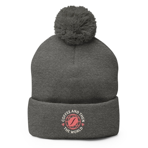 [ID: 93-G393] Coffee and Then The World - Earth Pom-Pom Knit Cap