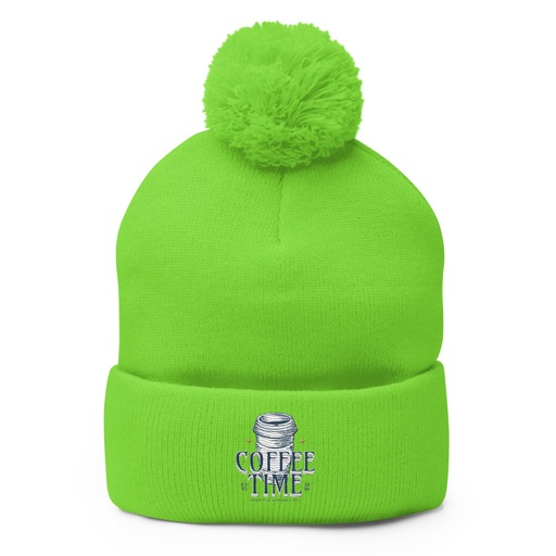 [ID: 93-G404] Coffee Time Pom-Pom Knit Cap