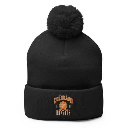 [ID: 93-G407] Colorado Raptors - Rugby Sports Team Pom-Pom Knit Cap