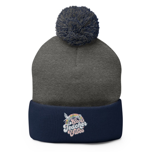 [ID: 93-G418] Cool Teacher Vibes Pom-Pom Knit Cap