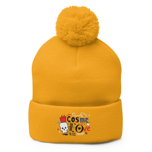 [ID: 93-G424] Cosmic Love Pom-Pom Knit Cap