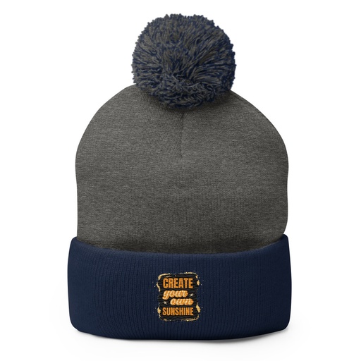 [ID: 93-G432] Create your own Sunshine Pom-Pom Knit Cap
