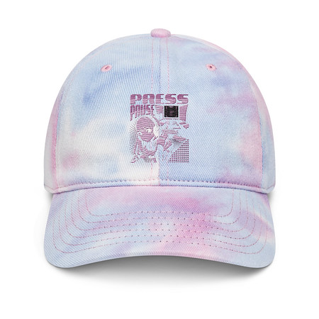 [ID: 480-G4] 'Press Pause' Anime Gaming Tie-Dye Hat