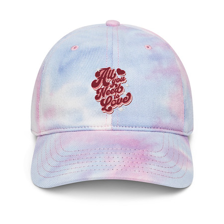 [ID: 480-G50] All You Need is Love - Retro Valentines Day Tie-Dye Hat