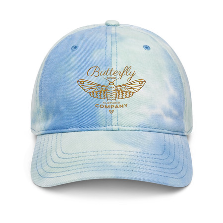 [ID: 480-G240] Blue Butterfly - Minimal Tie-Dye Hat
