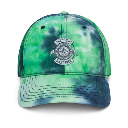 [ID: 480-G261] Born to be Wanderer - Compass Tie-Dye Hat