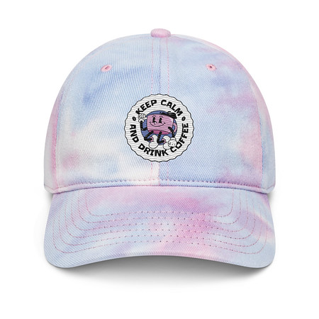 [ID: 480-G409] Colorful Fun Retro Style Coffee Quote Tie-Dye Hat