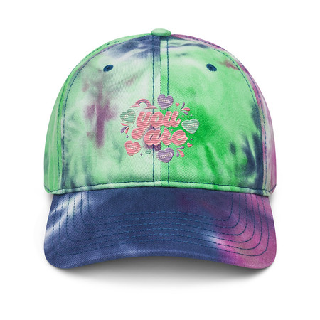 [ID: 480-G411] Colorful Self Love Affirmation - Heart Tie-Dye Hat